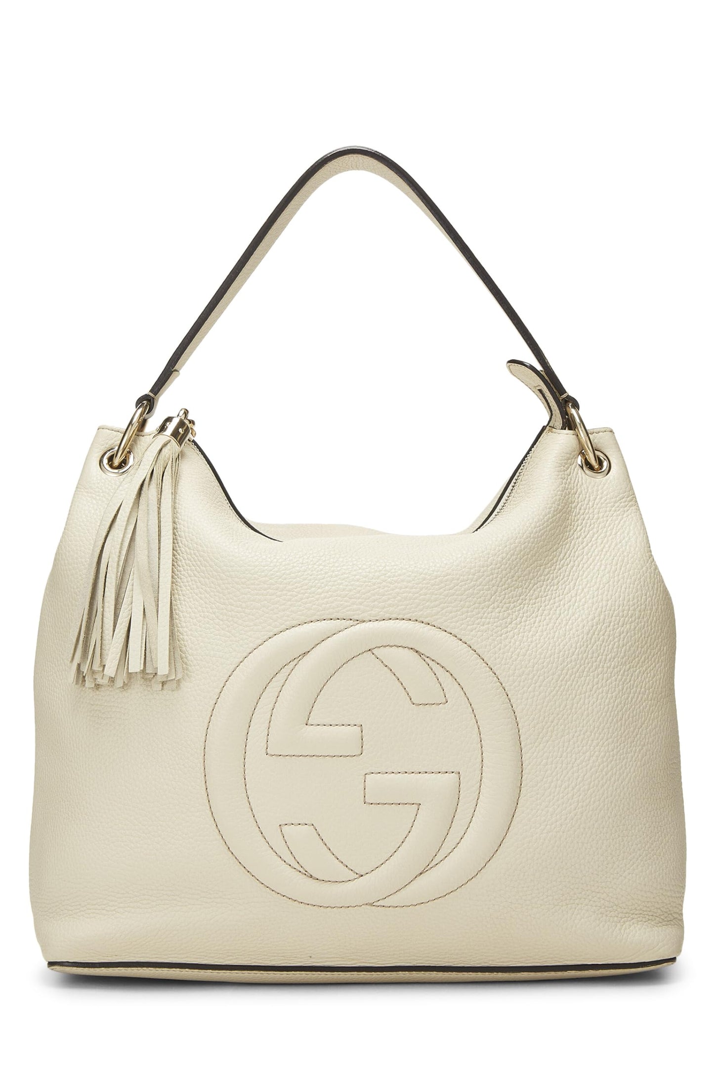 Gucci,  White Leather Soho Convertible Hobo, White