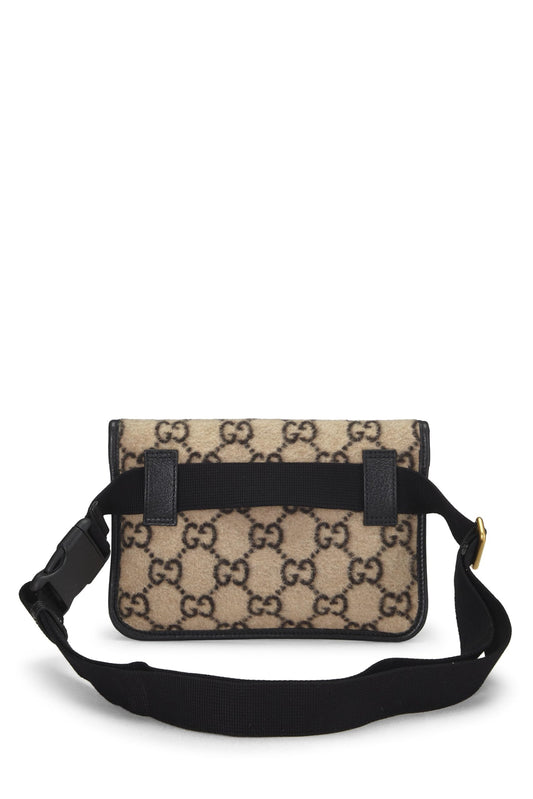 Gucci,  Beige & Black Original GG Wool Waist Pouch, Black