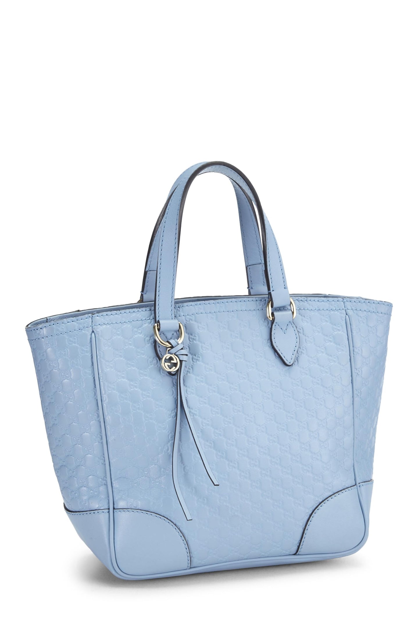 Gucci,  Blue Microguccissima Leather Bree Top Handle Small, Blue