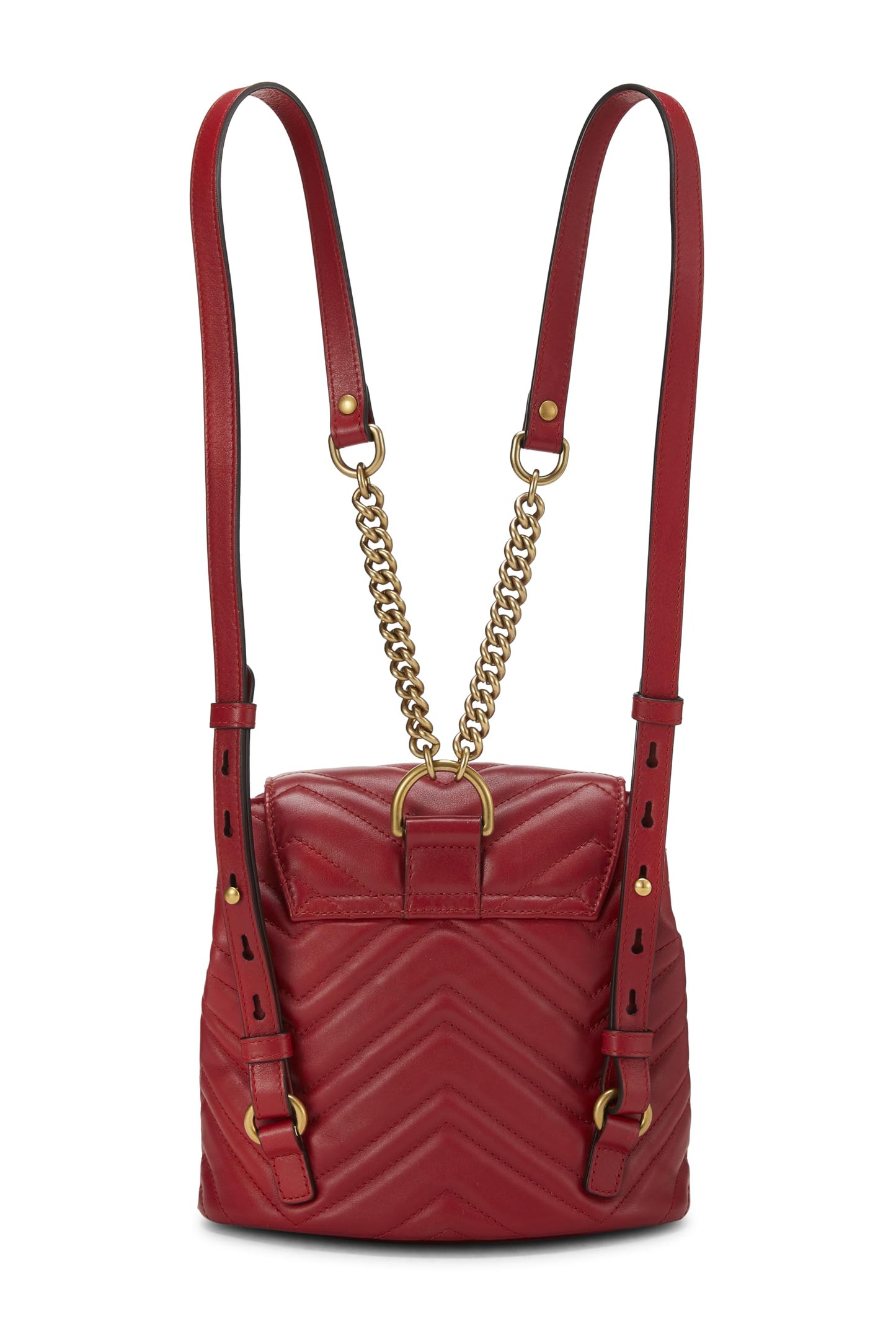 Gucci,  Red Leather 'GG' Marmont Backpack Small, Red