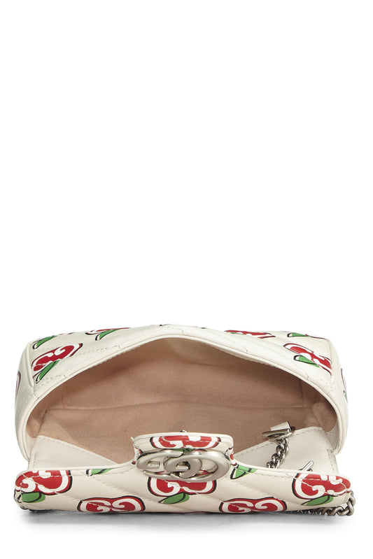 Gucci,  White & Multicolor Leather Valentine's Day Marmont Super Mini, White