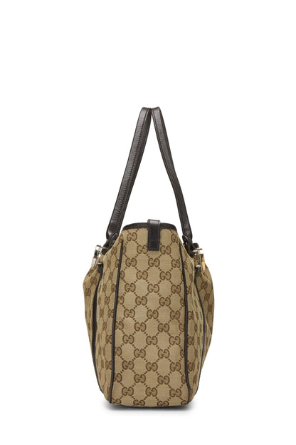 Gucci,  Black Original GG Canvas Twins Tote, Brown