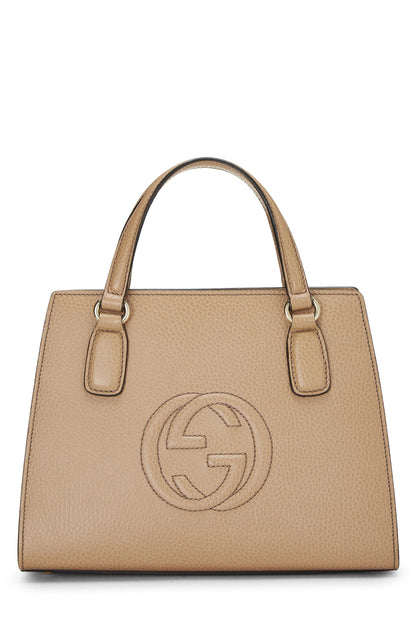 Gucci,  Beige Grained Leather Soho Handbag, Beige