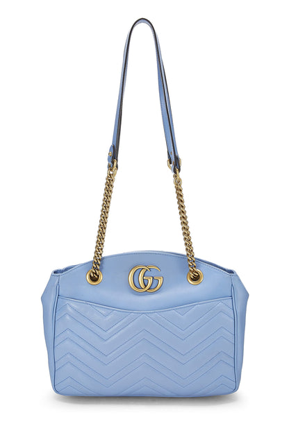 Gucci,  Blue Leather GG Marmont Tote, Blue