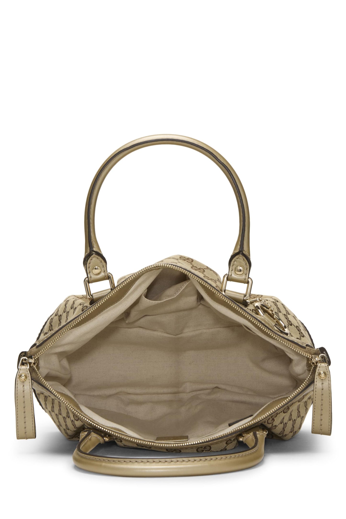 Gucci,  Gold Original GG Canvas Sukey Zip Handbag, Gold