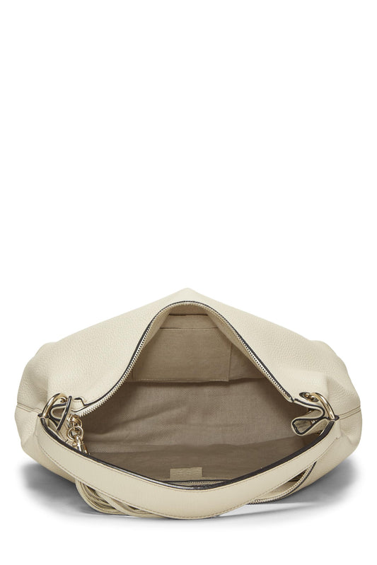 Gucci,  White Leather Soho Convertible Hobo, White