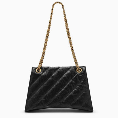 Balenciaga Crush Medium Bag With Black Quilted Chain Women