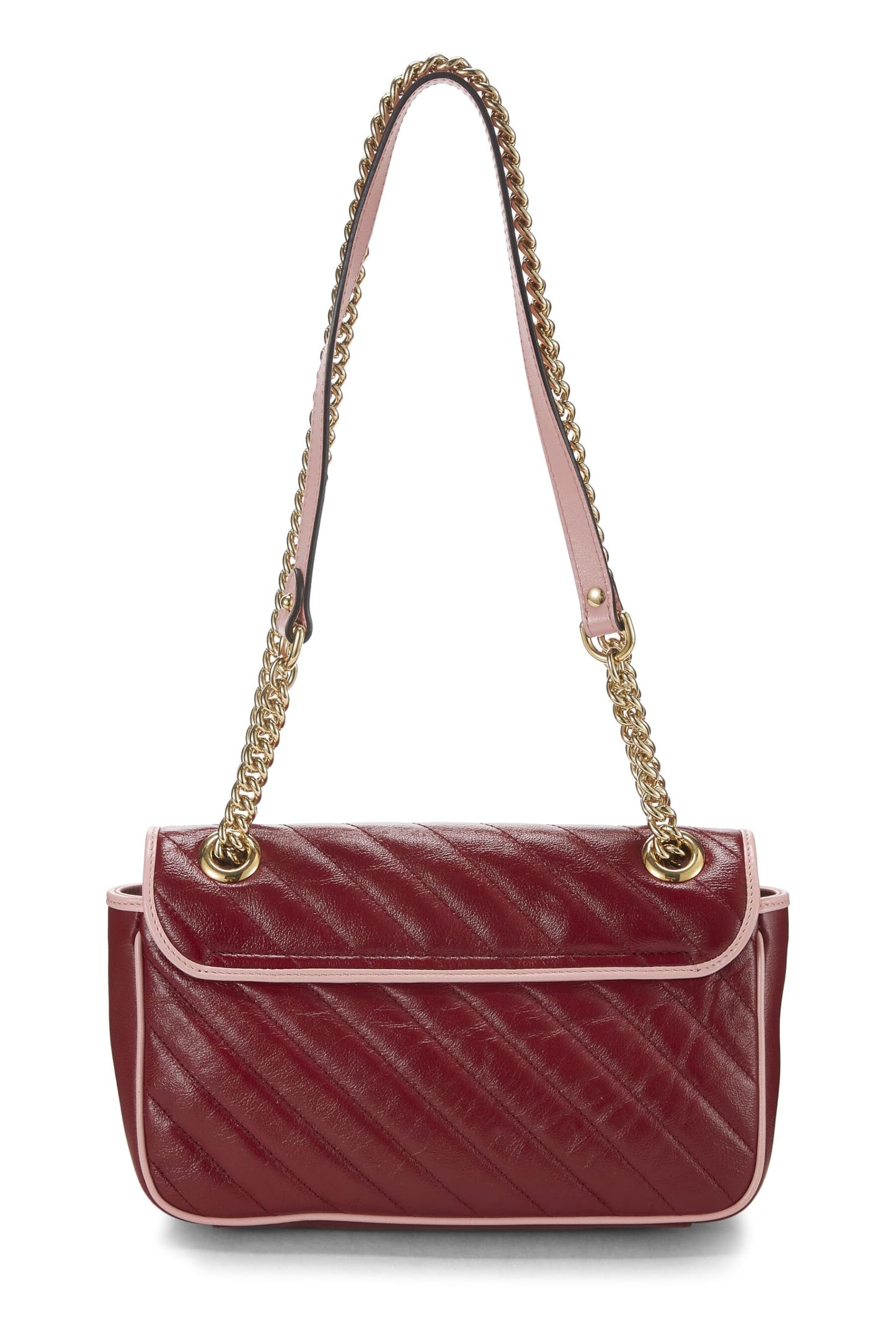 Gucci,  Red Leather Torchon GG Marmont Shoulder Bag Small, Red