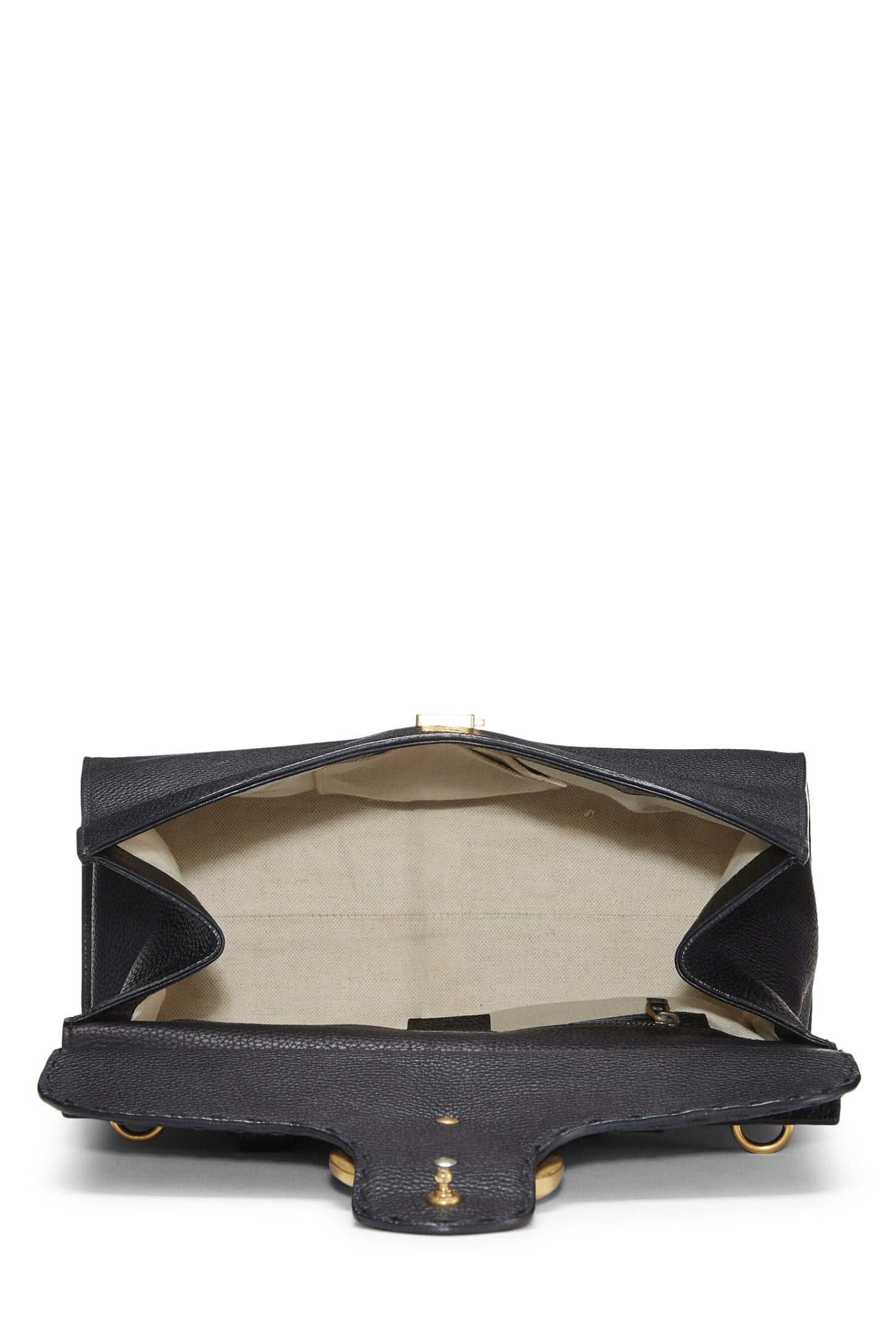 Gucci,  Black Leather GG Marmont Top Handle Bag Small, Black