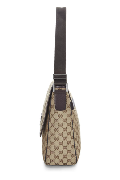 Gucci,  Original GG Canvas Buckle Flap Messenger, Brown