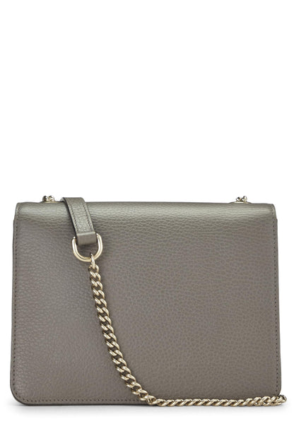 Gucci,  Grey Leather Interlocking Crossbody Bag, Grey