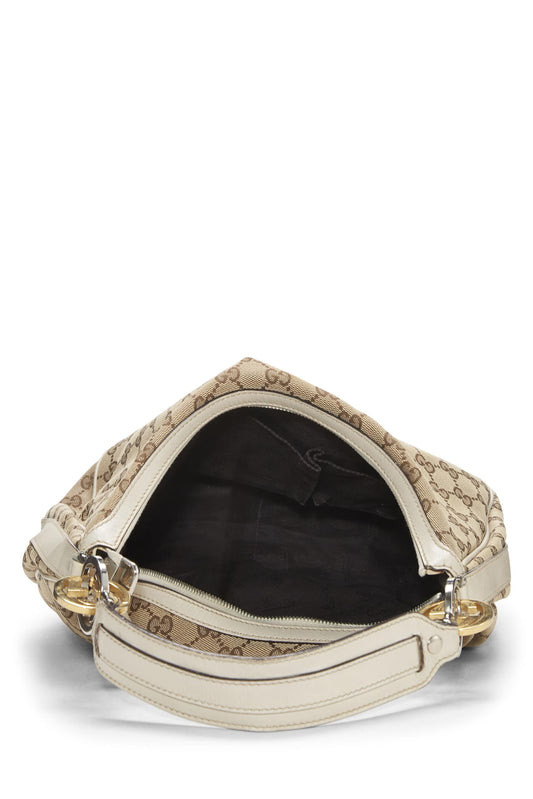 Gucci,  White Original GG Canvas Twins Hobo, White