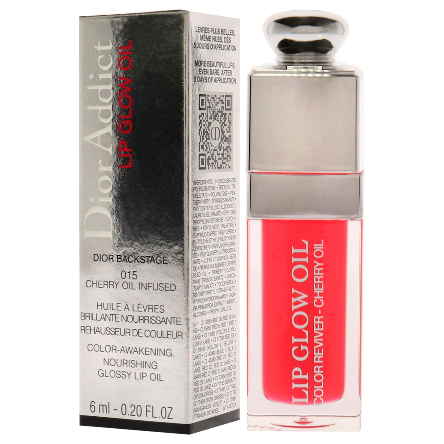 Christian Dior Dior Addict Lip Glow Oil - 015 Cherry Lip Oil Women 0.2 oz, Glossy finish