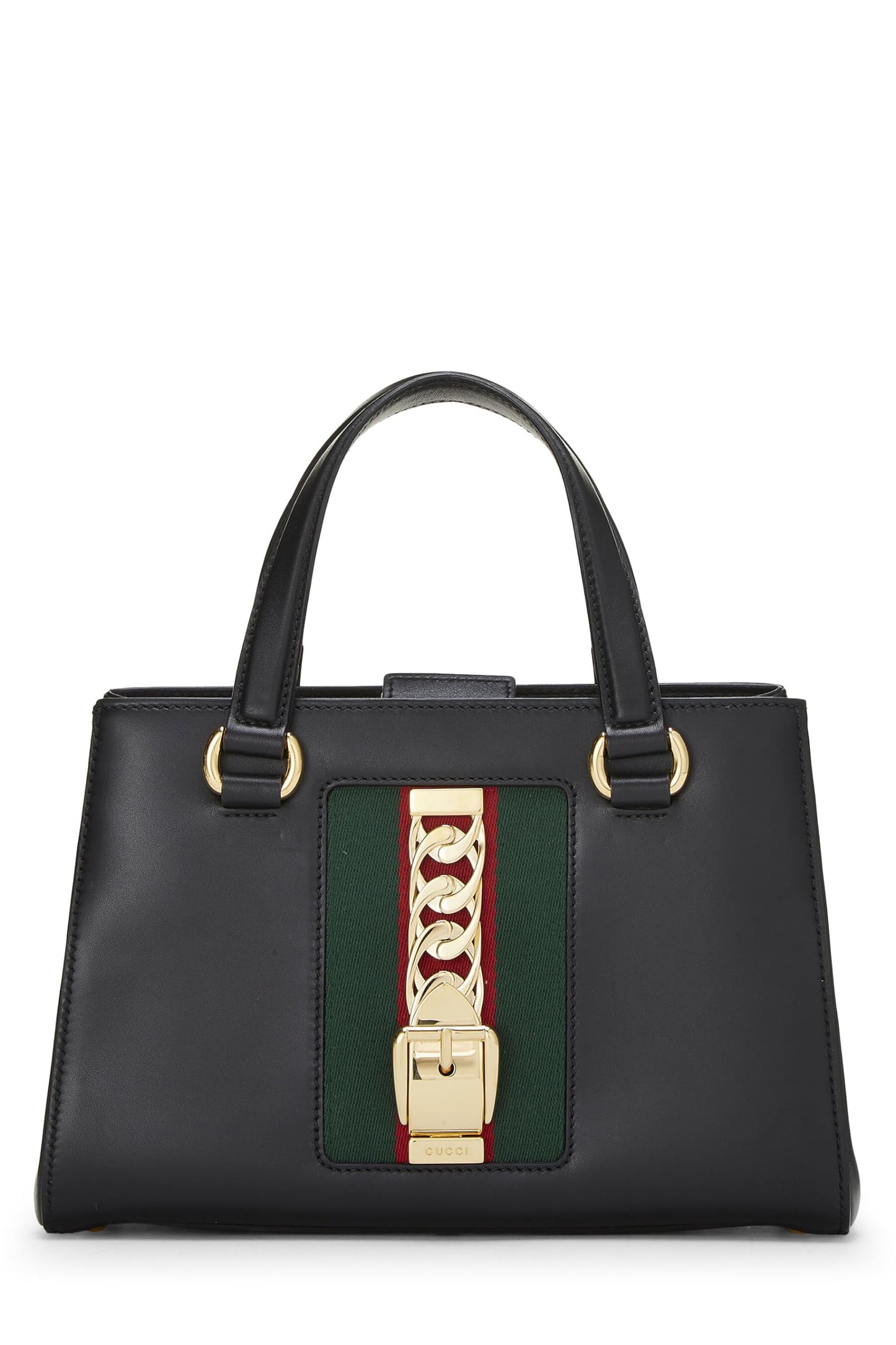 Gucci,  Black Leather Sylvie Tote Medium, Black