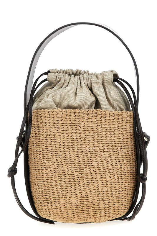 Chloé Women Small 'Woody' Crossbody Bag In Woven Raffia And Pe