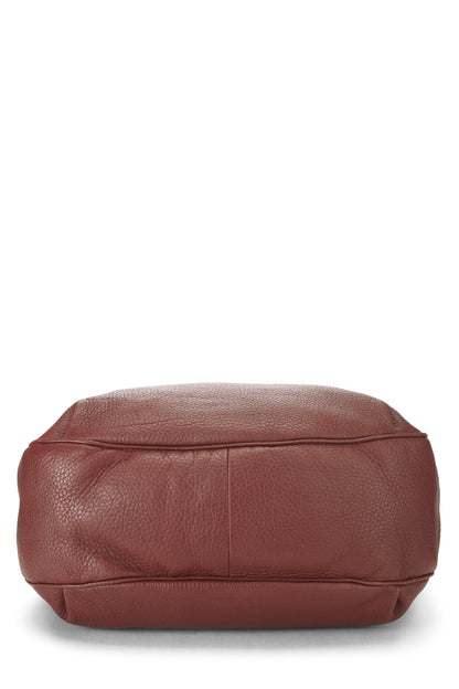 Gucci,  Burgundy Leather Dressage Horsebit Hobo, Burgundy