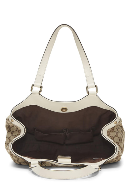 Gucci,  Cream Original GG Canvas Sukey Tote, White