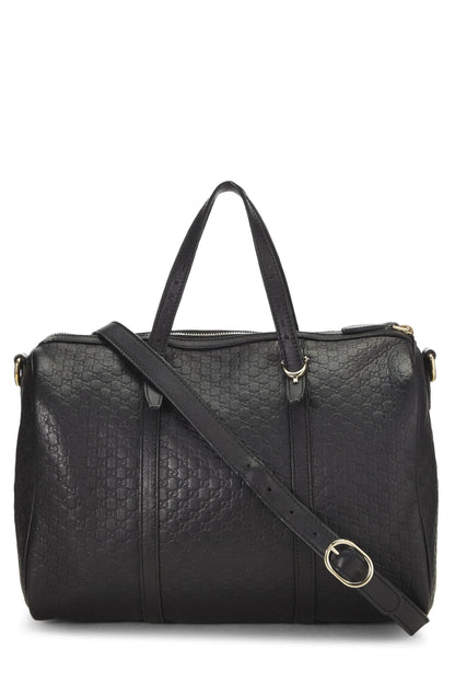 Gucci,  Black Microguccissima Leather Boston Bag, Black