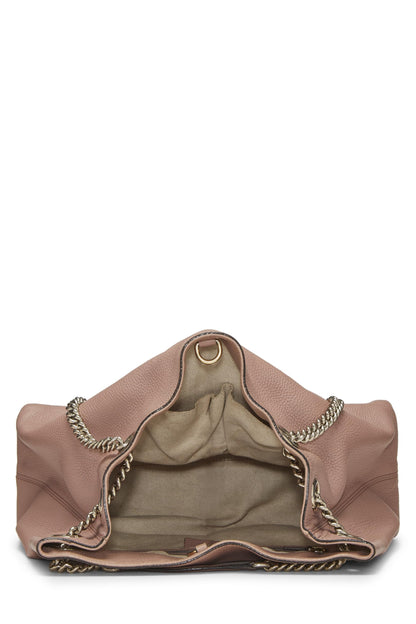 Gucci,  Pink Leather Soho Chain Tote, Beige