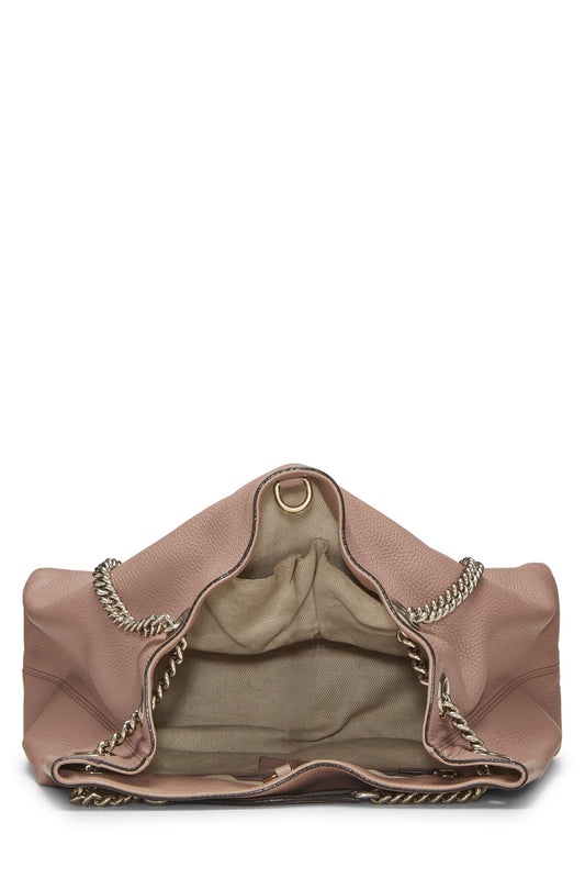 Gucci,  Pink Leather Soho Chain Tote, Beige