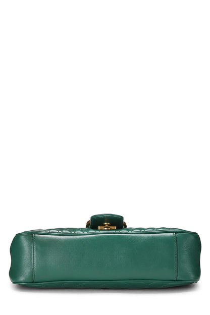 Gucci,  Green Leather GG Marmont Shoulder Bag Small, Green