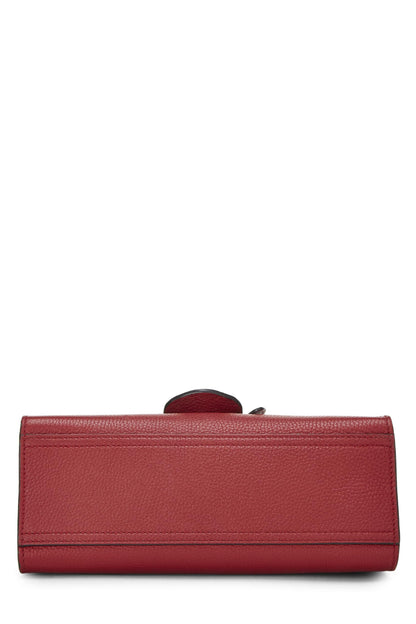 Gucci,  Red Leather GG Marmont Top Handle Bag Mini, Red