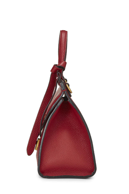 Gucci,  Red Leather GG Marmont Top Handle Bag Mini, Red