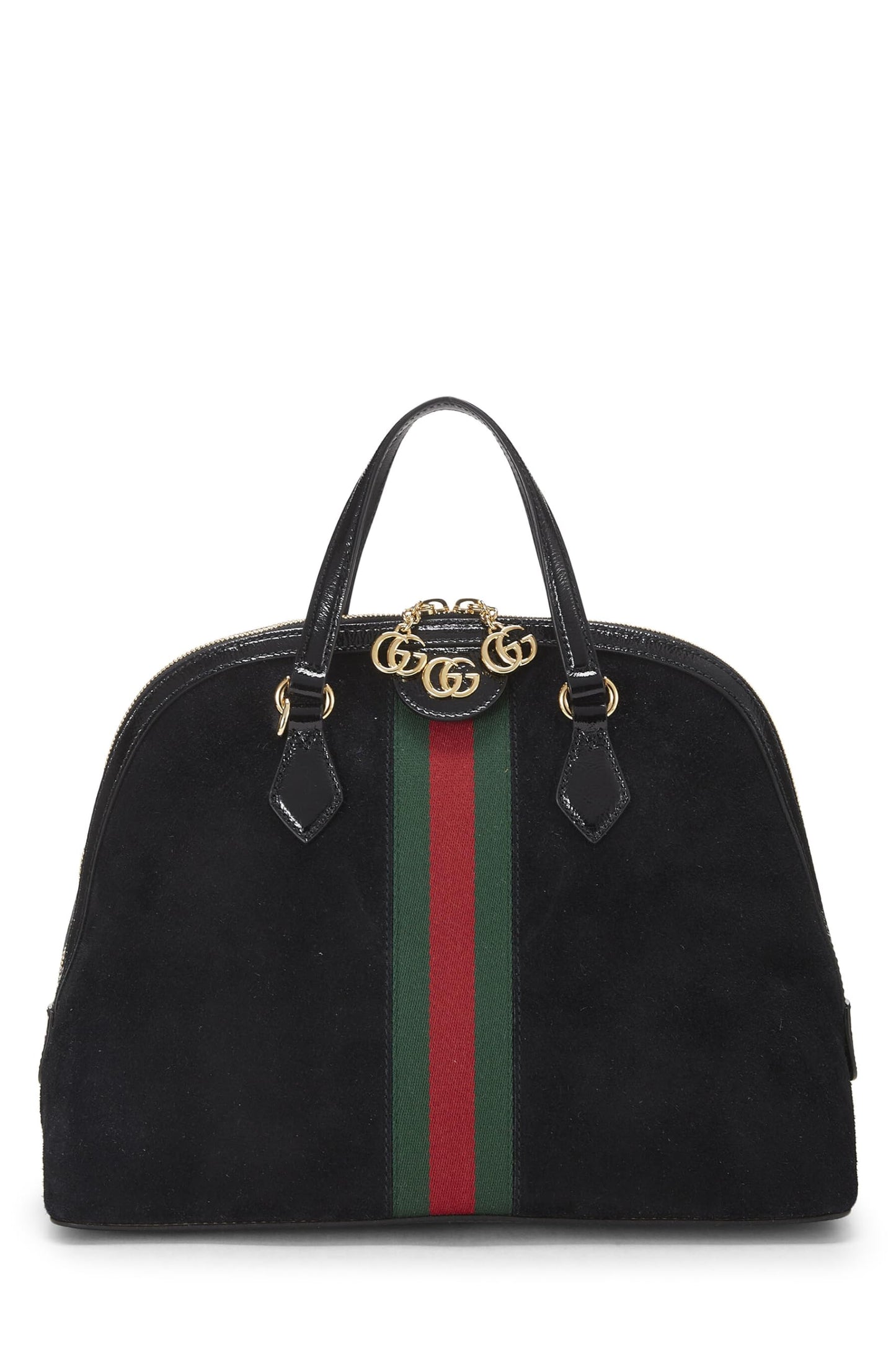 Gucci,  Black Suede Ophidia Dome Bag Medium, Black