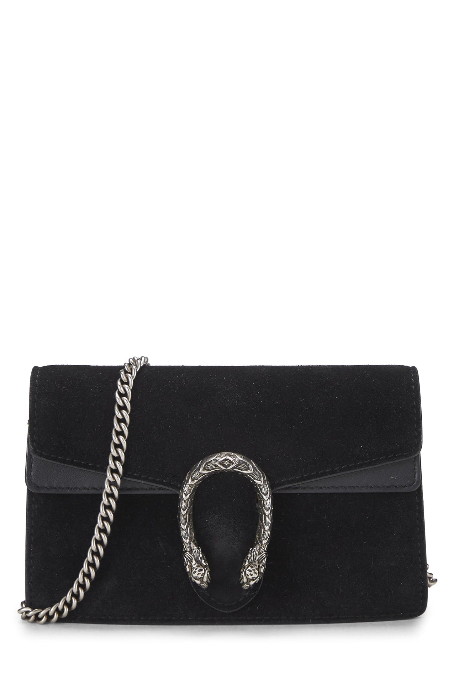 Gucci,  Black Suede Dionysus Shoulder Bag Super Mini, Black