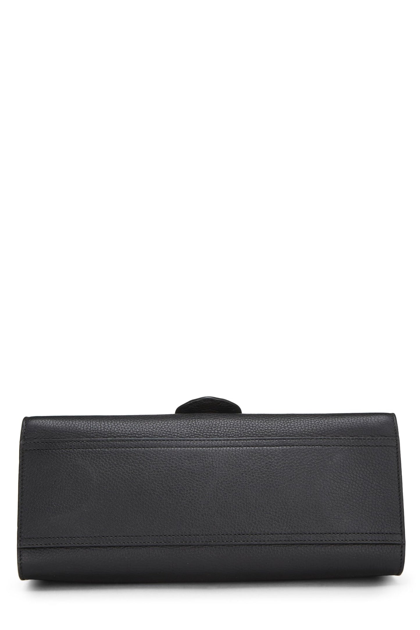 Gucci,  Black Leather GG Marmont Top Handle Flap Bag, Black