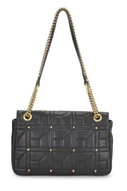 Gucci,  Black Studded Leather GG Marmont Shoulder Bag, Black