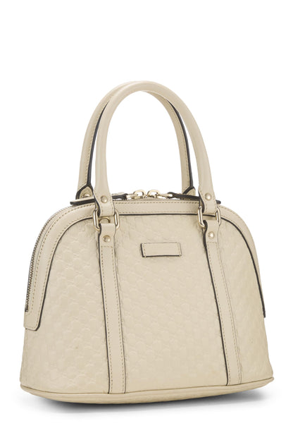 Gucci,  Cream Microguccissima Leather Nice Dome Mini, White