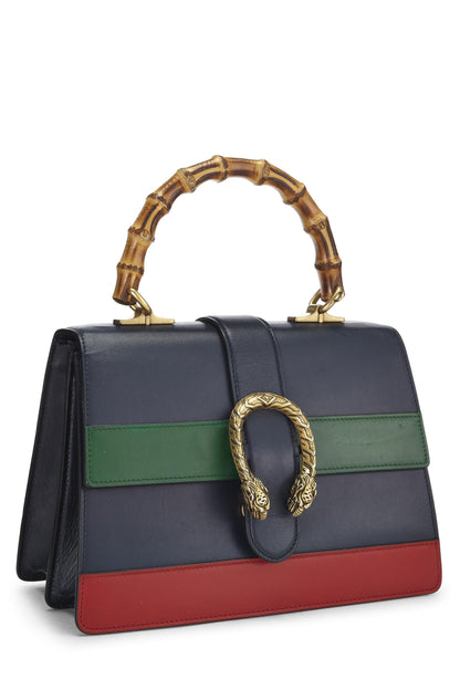 Gucci,  Navy Leather Dionysus Bamboo Handbag, Navy