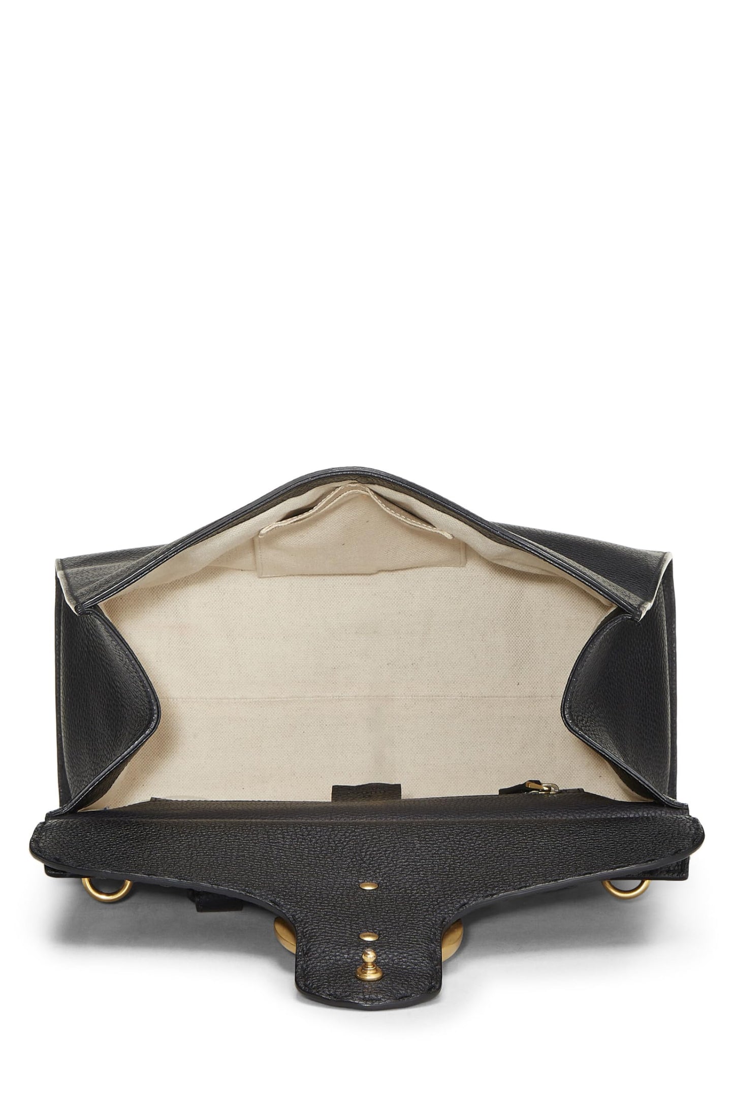 Gucci,  Black Leather GG Marmont Top Handle Flap Bag, Black