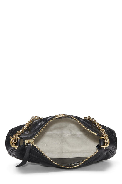 Gucci,  Black Leather 'GG' Marmont Matelassé Shoulder Bag, Black