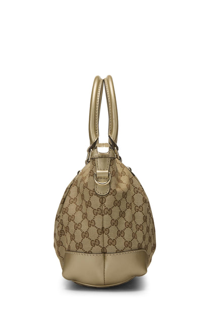 Gucci,  Gold Original GG Canvas Sukey Zip Handbag, Gold