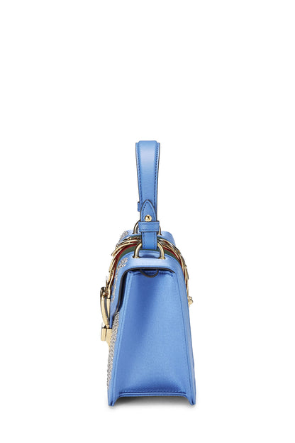 Gucci,  Blue Satin Sylvie Handbag Mini, Blue