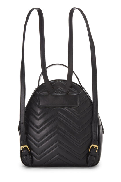 Gucci,  Black Leather GG Marmont Backpack, Black