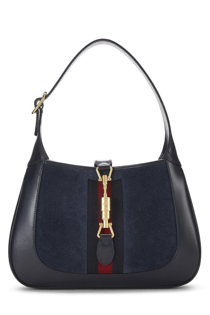 Gucci,  Navy Leather & Suede Jackie 1961 Shoulder Bag Small, Navy