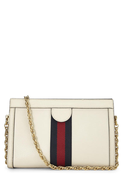 Gucci,  Cream Leather Ophidia Shoulder Bag Small, White