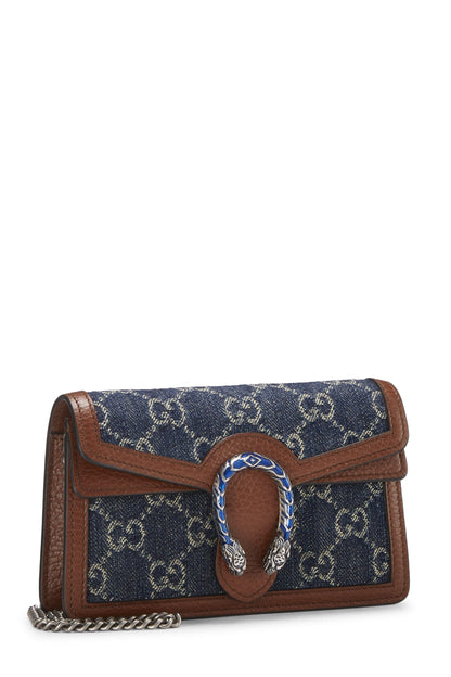 Gucci,  Blue GG Denim Dionysus Shoulder Bag Mini, Blue