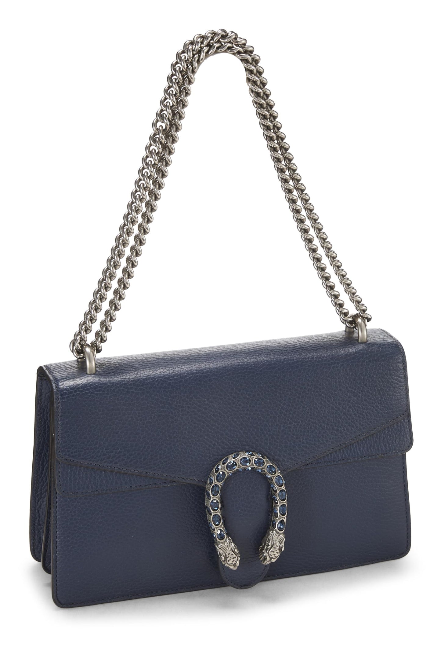 Gucci,  Navy Leather Dionysus Shoulder Bag Small, Navy