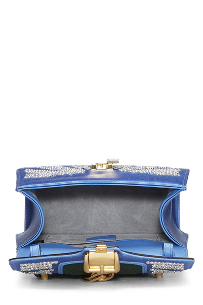 Gucci,  Blue Satin Sylvie Handbag Mini, Blue