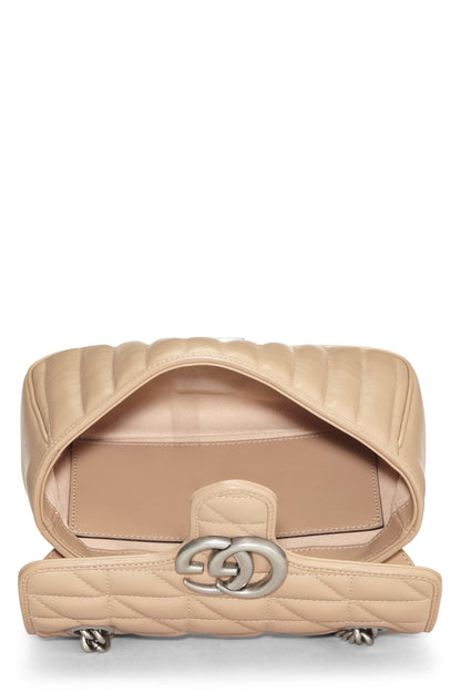 Gucci,  Beige Leather GG Marmont Shoulder Bag, Beige