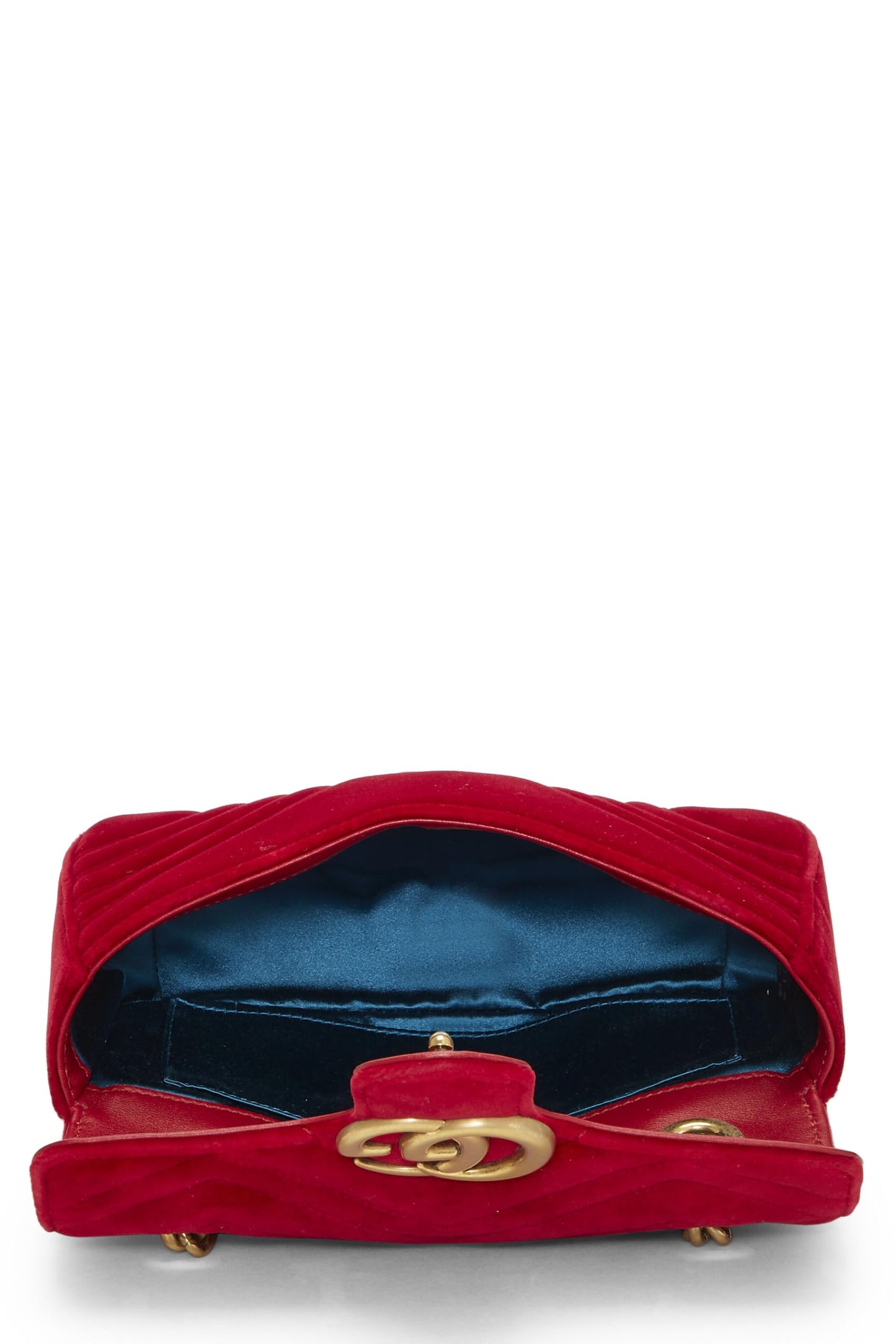 Gucci,  Red Velvet GG Marmont Shoulder Bag Mini, Red