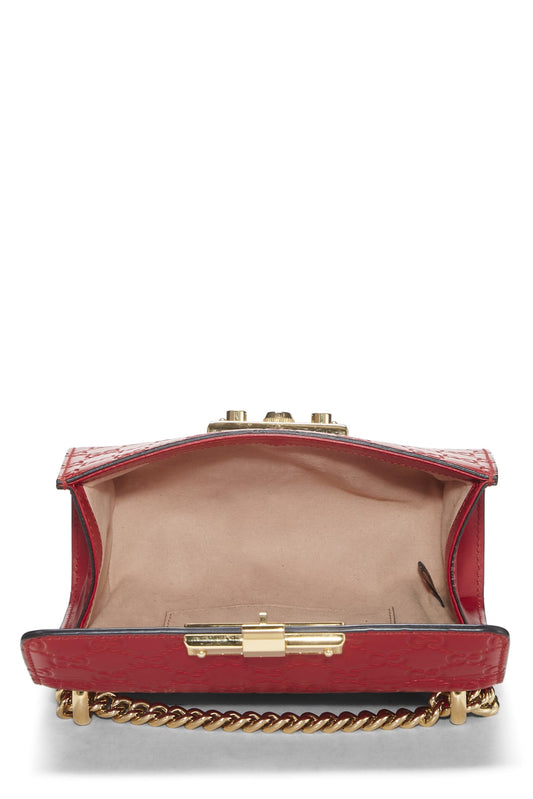 Gucci,  Red Guccissima Leather Padlock Bag Small, Red