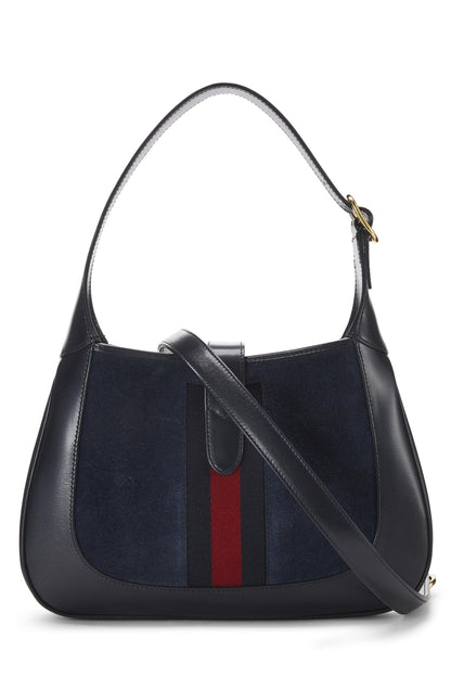 Gucci,  Navy Leather & Suede Jackie 1961 Shoulder Bag Small, Navy