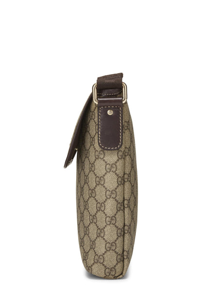 Gucci,  Original GG Supreme Canvas Flap Messenger Small, Brown