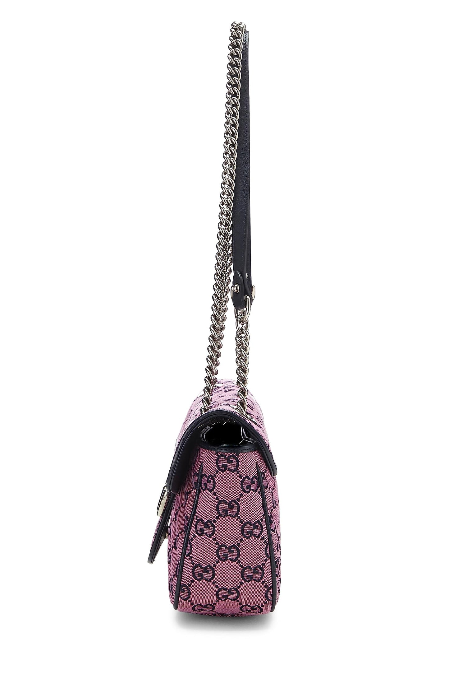 Gucci,  Pink 'GG' Canvas Marmont Shoulder Bag Small, Pink