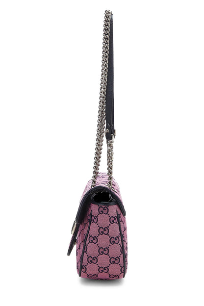 Gucci,  Pink 'GG' Canvas Marmont Shoulder Bag Small, Pink